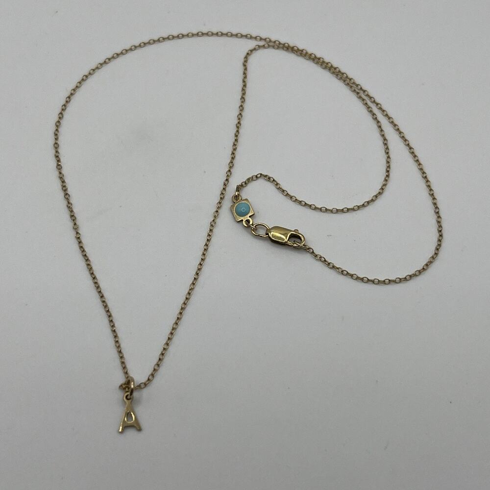 14K GF Gold Filled Chain Initial "A" Necklace Dainty Minimalist 1.05g